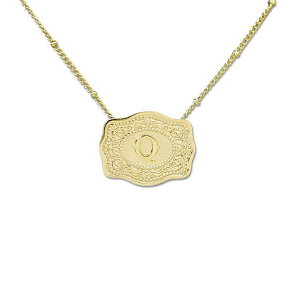 Aurum Slim Embossed Chain Necklace
