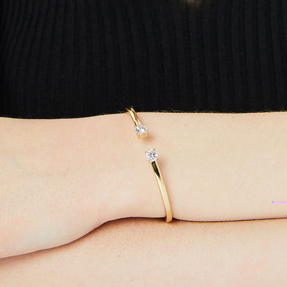 Aurum Twin-Zircon Gold Bracelet