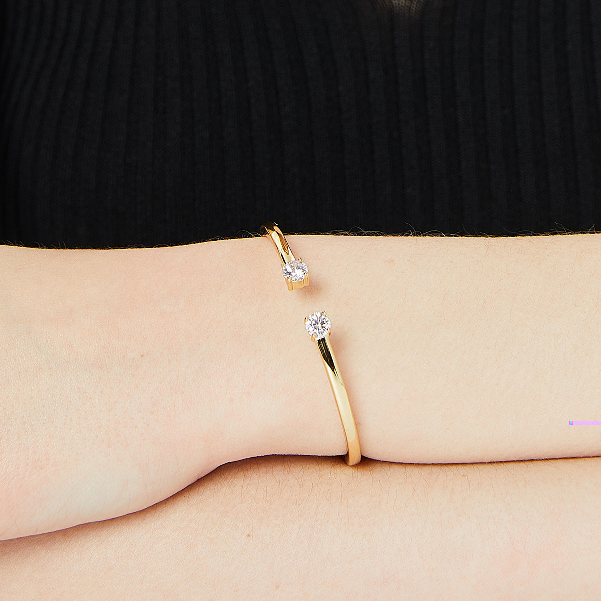 Aurum Twin-Zircon Gold Bracelet