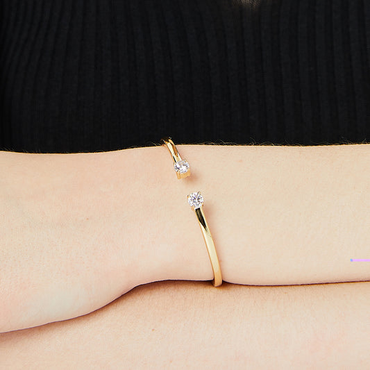 Aurum Twin-Zircon Gold Bracelet