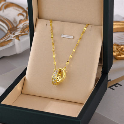 Aurum Dual-Ring Titanium Necklace