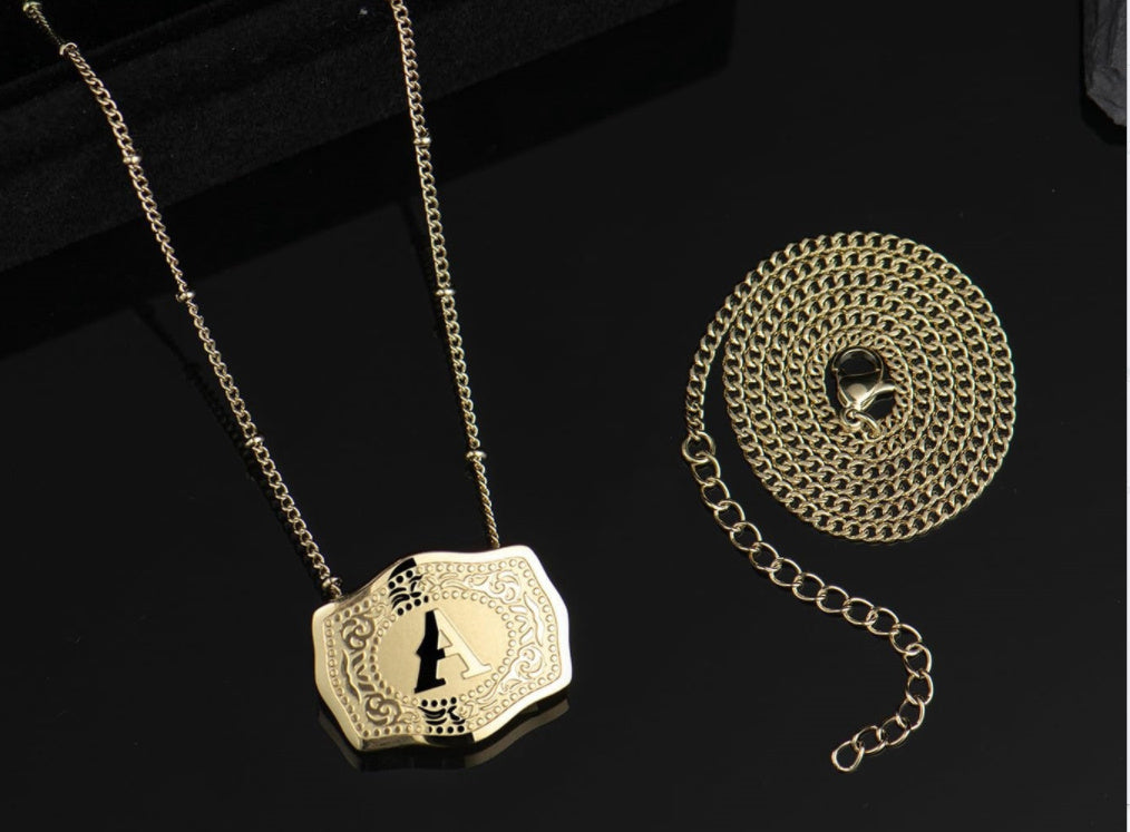 Aurum Slim Embossed Chain Necklace