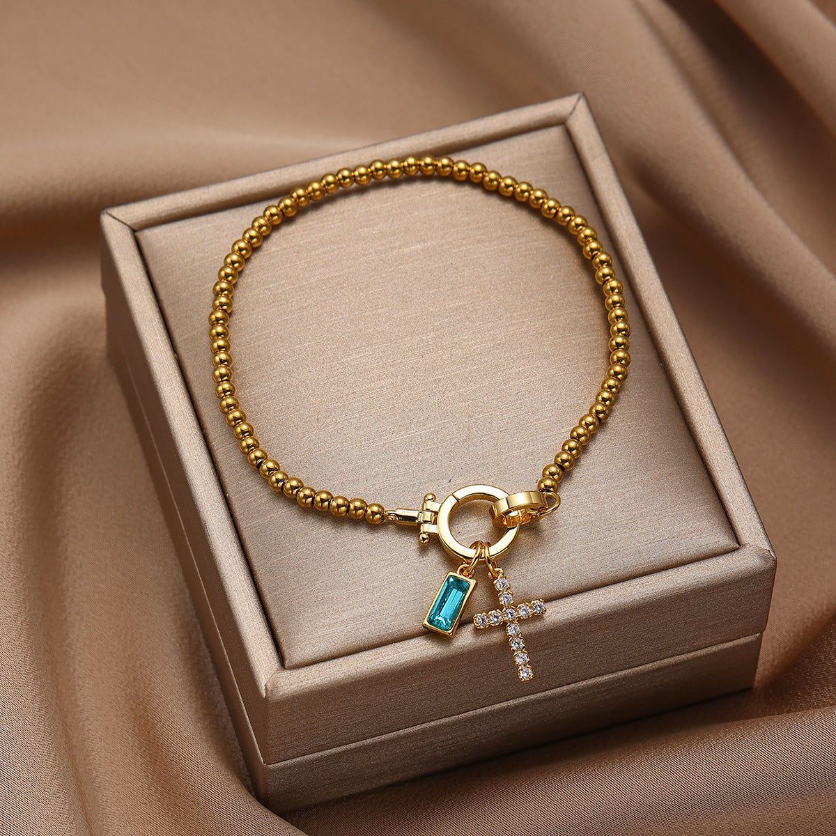 Aurum Moon-Stone Love Knot Bracelet