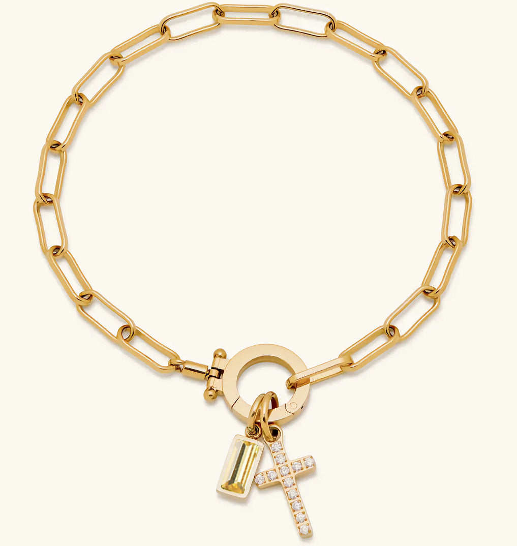 Aurum Moon-Stone Love Knot Bracelet