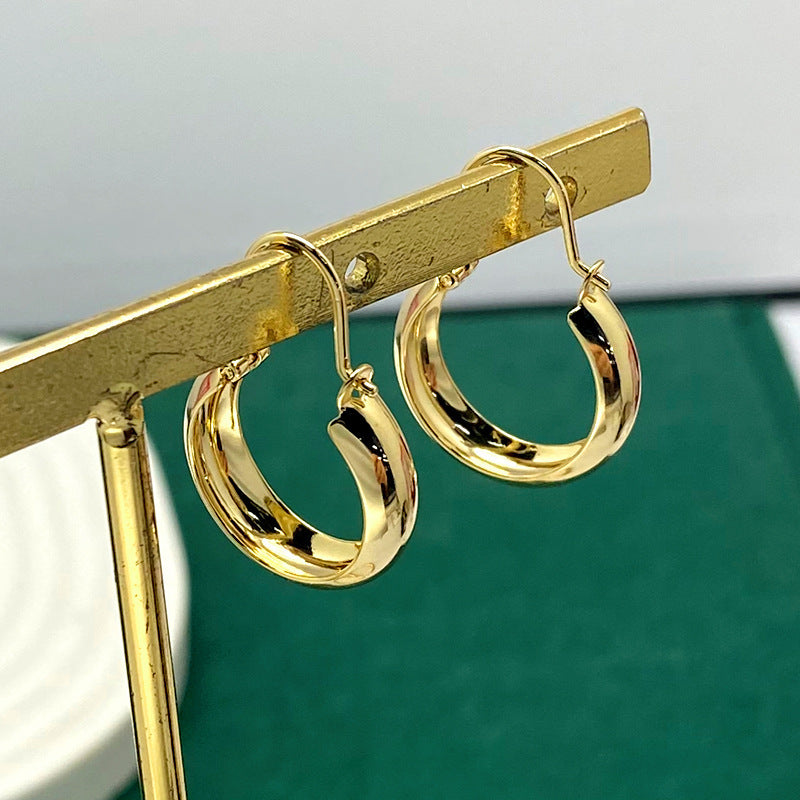 Aurum Trend Gold Plated Hoop Earrings