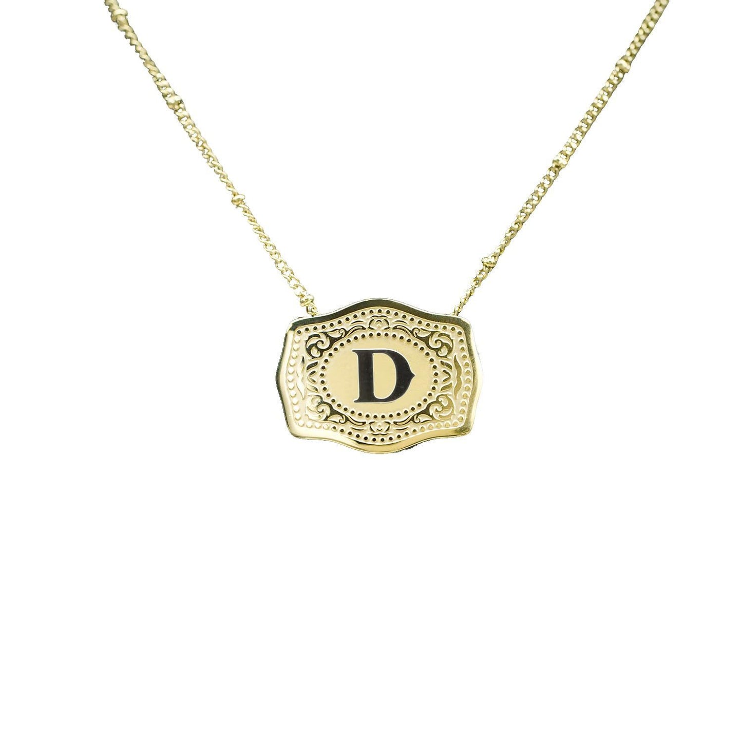 Aurum Slim Embossed Chain Necklace