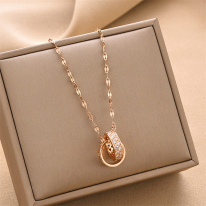 Aurum Dual-Ring Titanium Necklace