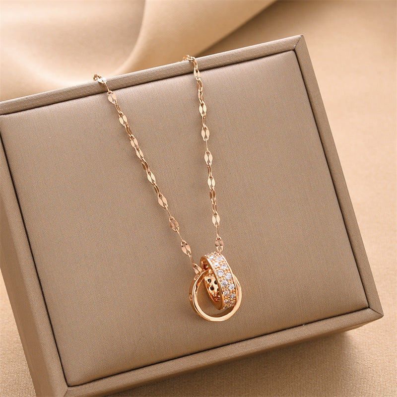 Aurum Dual-Ring Titanium Necklace