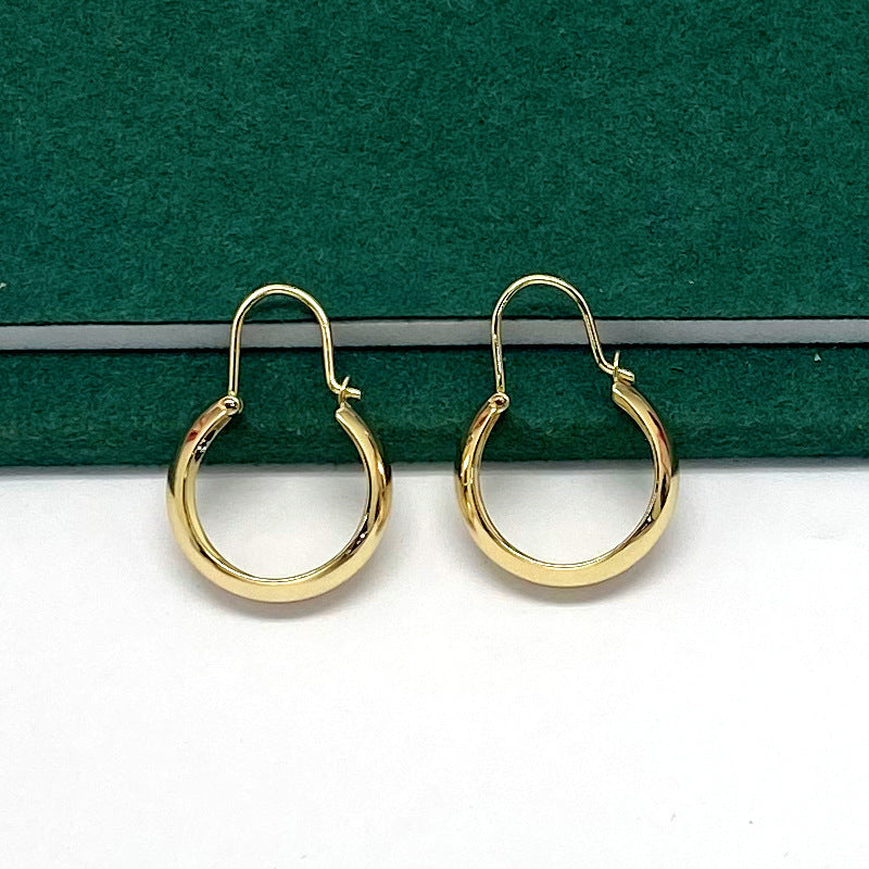 Aurum Trend Gold Plated Hoop Earrings