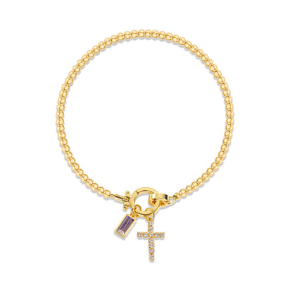Aurum Moon-Stone Love Knot Bracelet