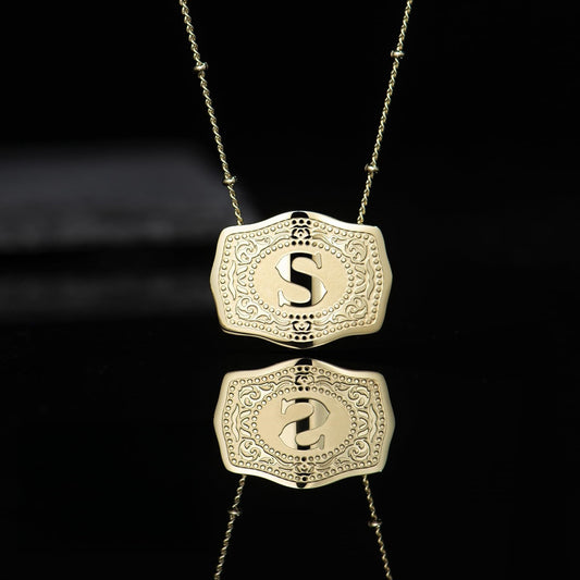 Aurum Slim Embossed Chain Necklace