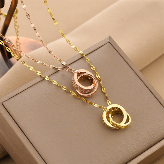Aurum Dual-Ring Titanium Necklace