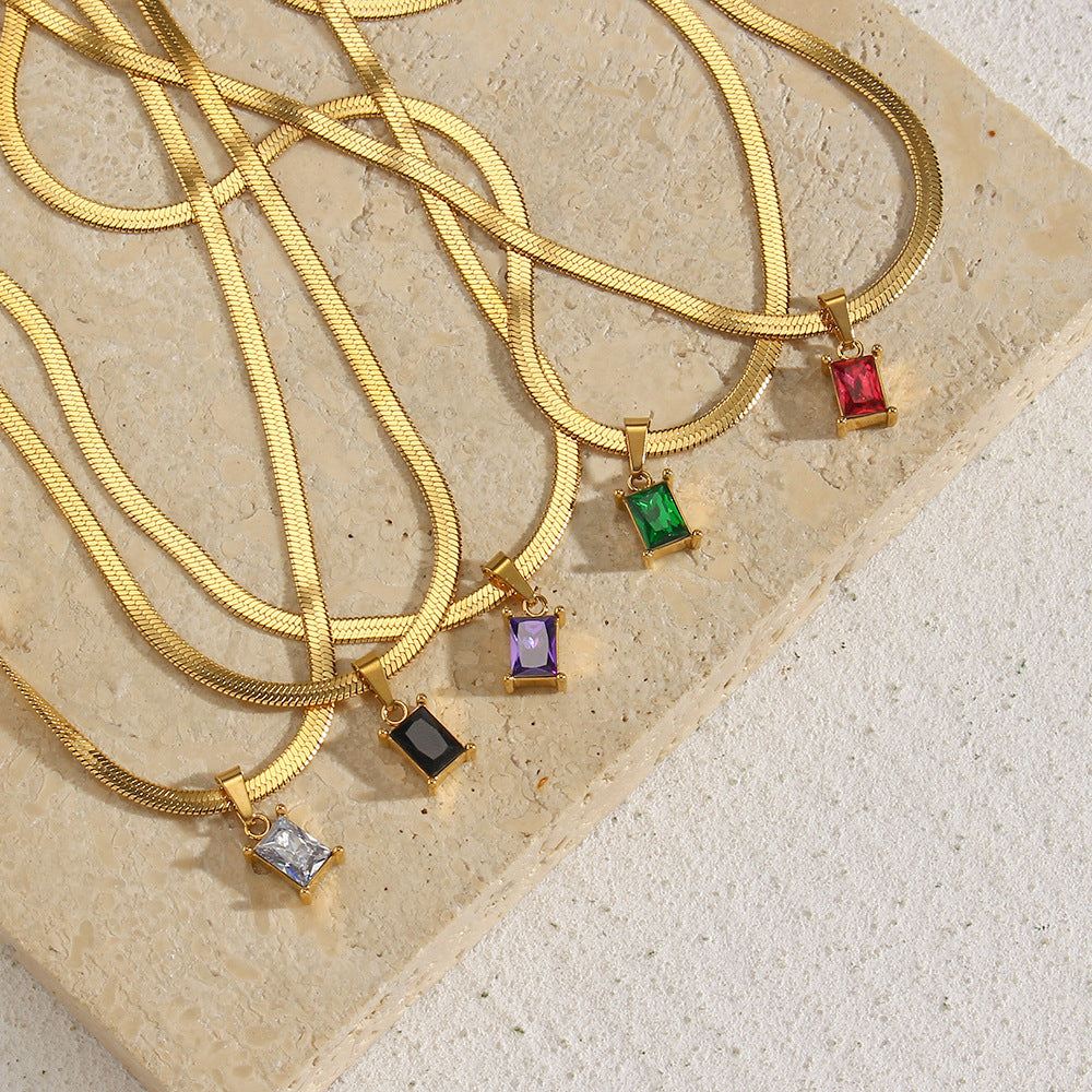 Aurum Diamond Square Pendant Necklace