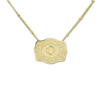 Aurum Slim Embossed Chain Necklace