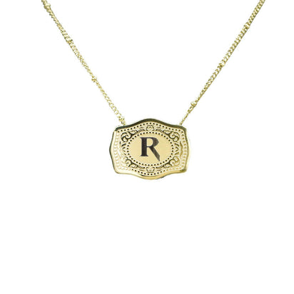 Aurum Slim Embossed Chain Necklace
