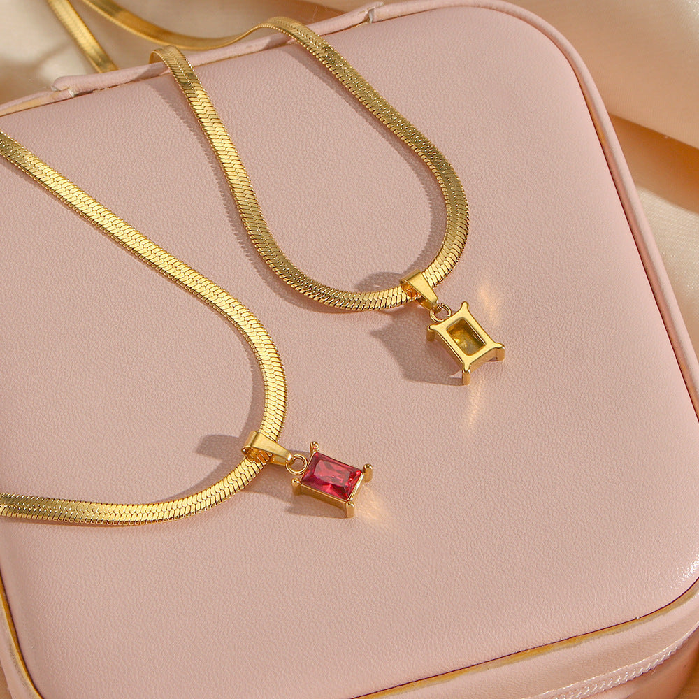 Aurum Diamond Square Pendant Necklace