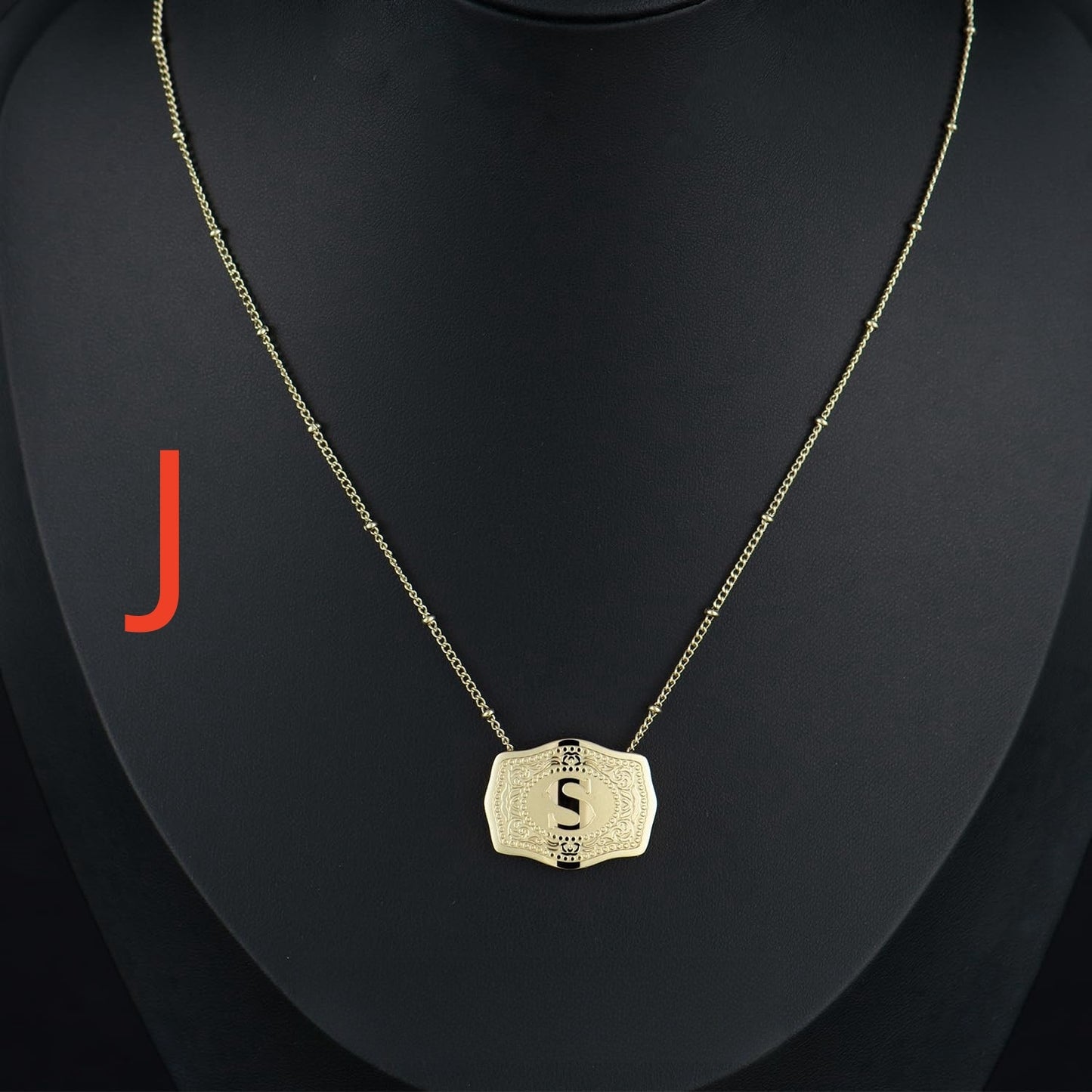 Aurum Slim Embossed Chain Necklace