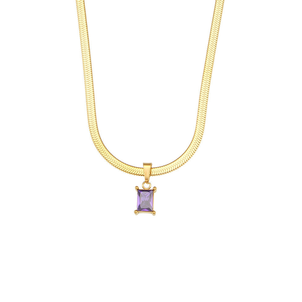 Aurum Diamond Square Pendant Necklace