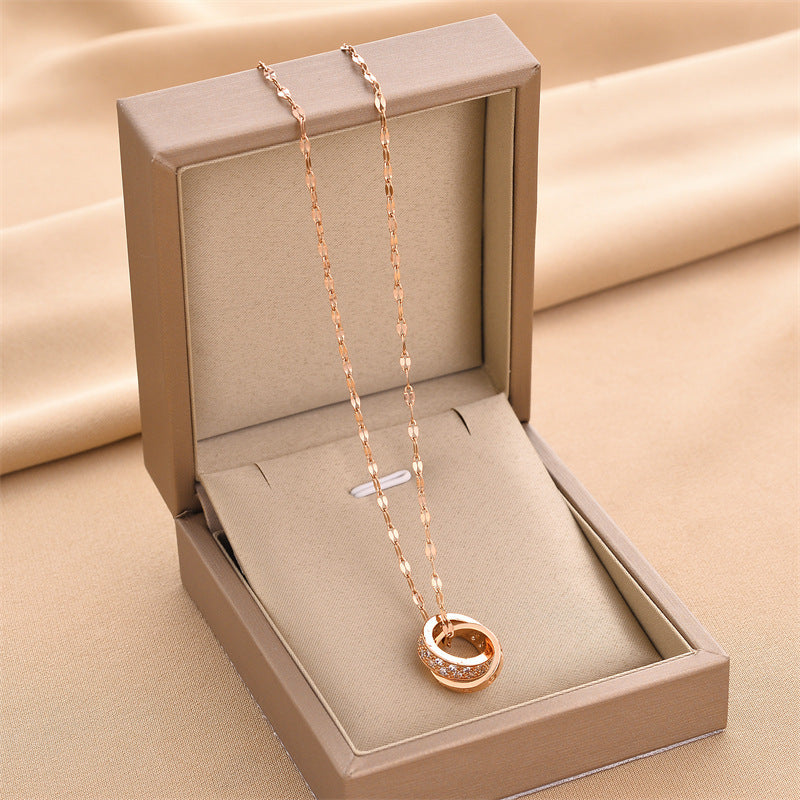 Aurum Dual-Ring Titanium Necklace
