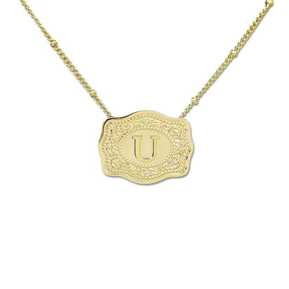 Aurum Slim Embossed Chain Necklace