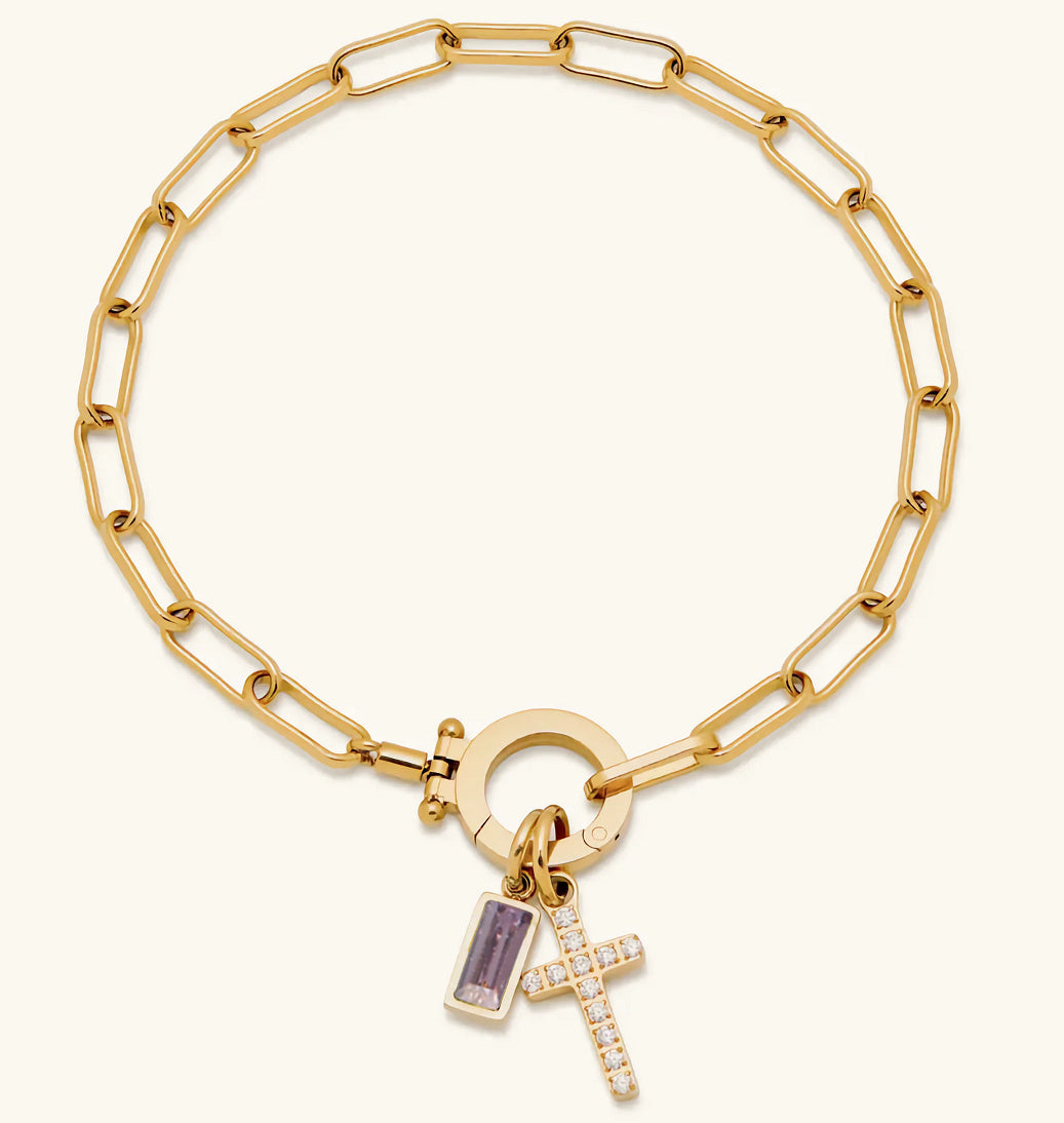 Aurum Moon-Stone Love Knot Bracelet