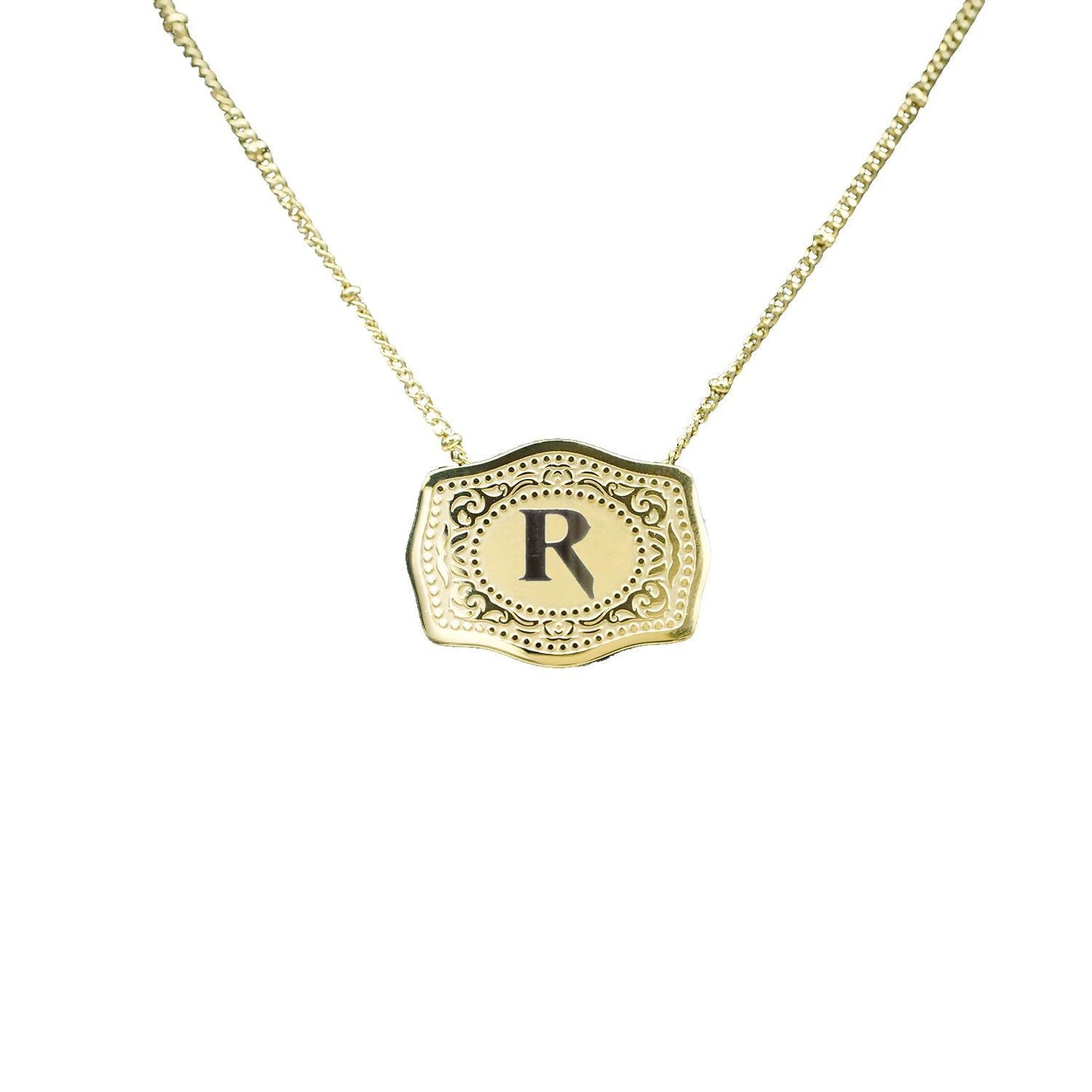 Aurum Slim Embossed Chain Necklace