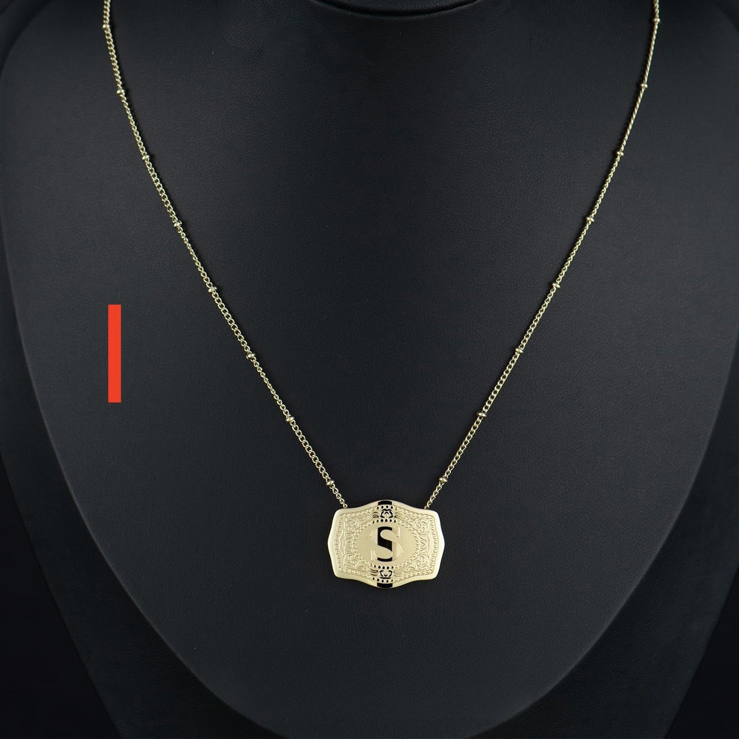 Aurum Slim Embossed Chain Necklace