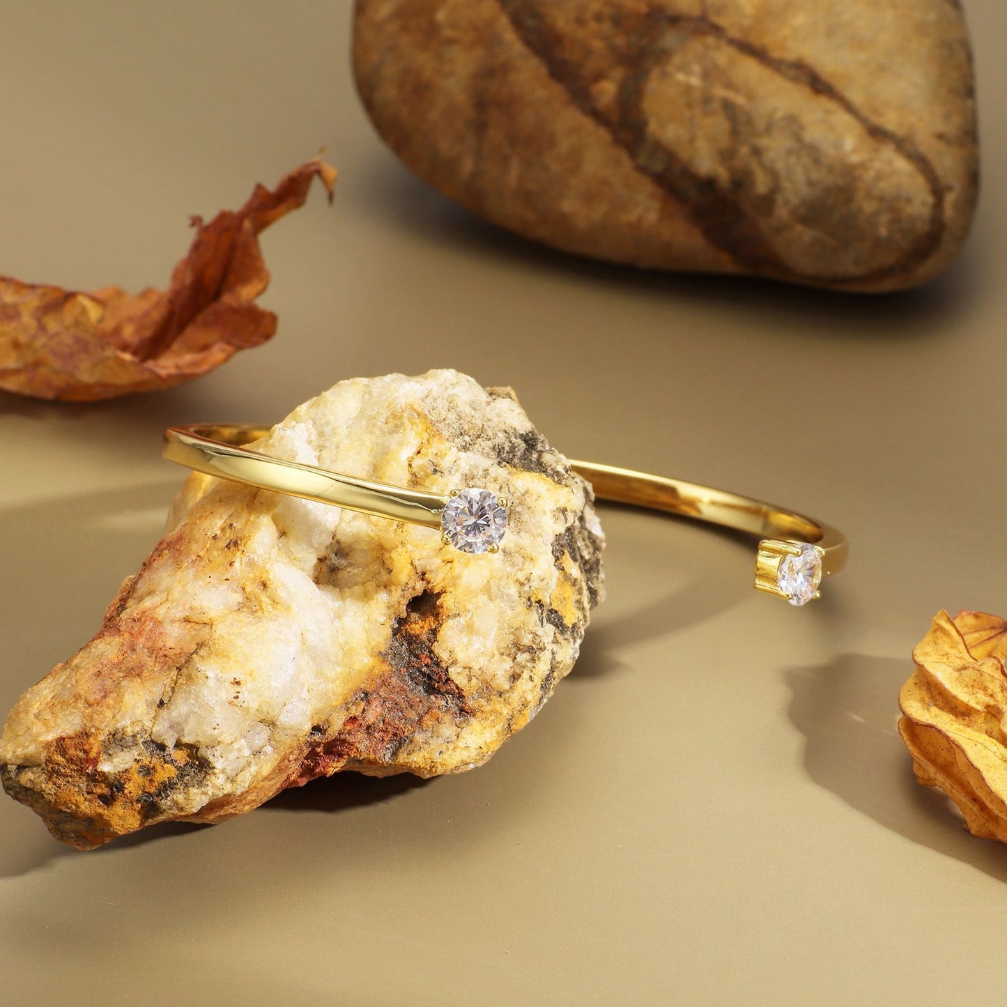 Aurum Twin-Zircon Gold Bracelet