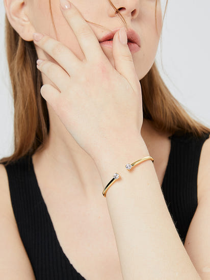 Aurum Twin-Zircon Gold Bracelet