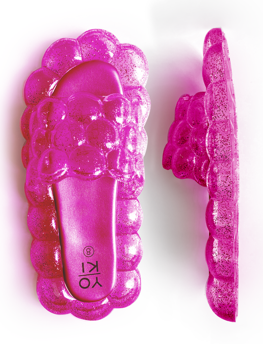 (ALMOST GONE!) ADULT HOT PINK BUBBLE SLIDES-1