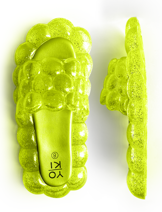 ADULT NEON LIME BUBBLE SLIDES-1