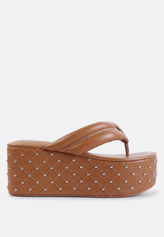 Cupcake Quilted Rhinestone Platform Quilted Sandals-0