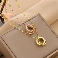 Aurum Dual-Ring Titanium Necklace