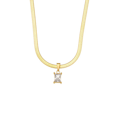 Aurum Diamond Square Pendant Necklace
