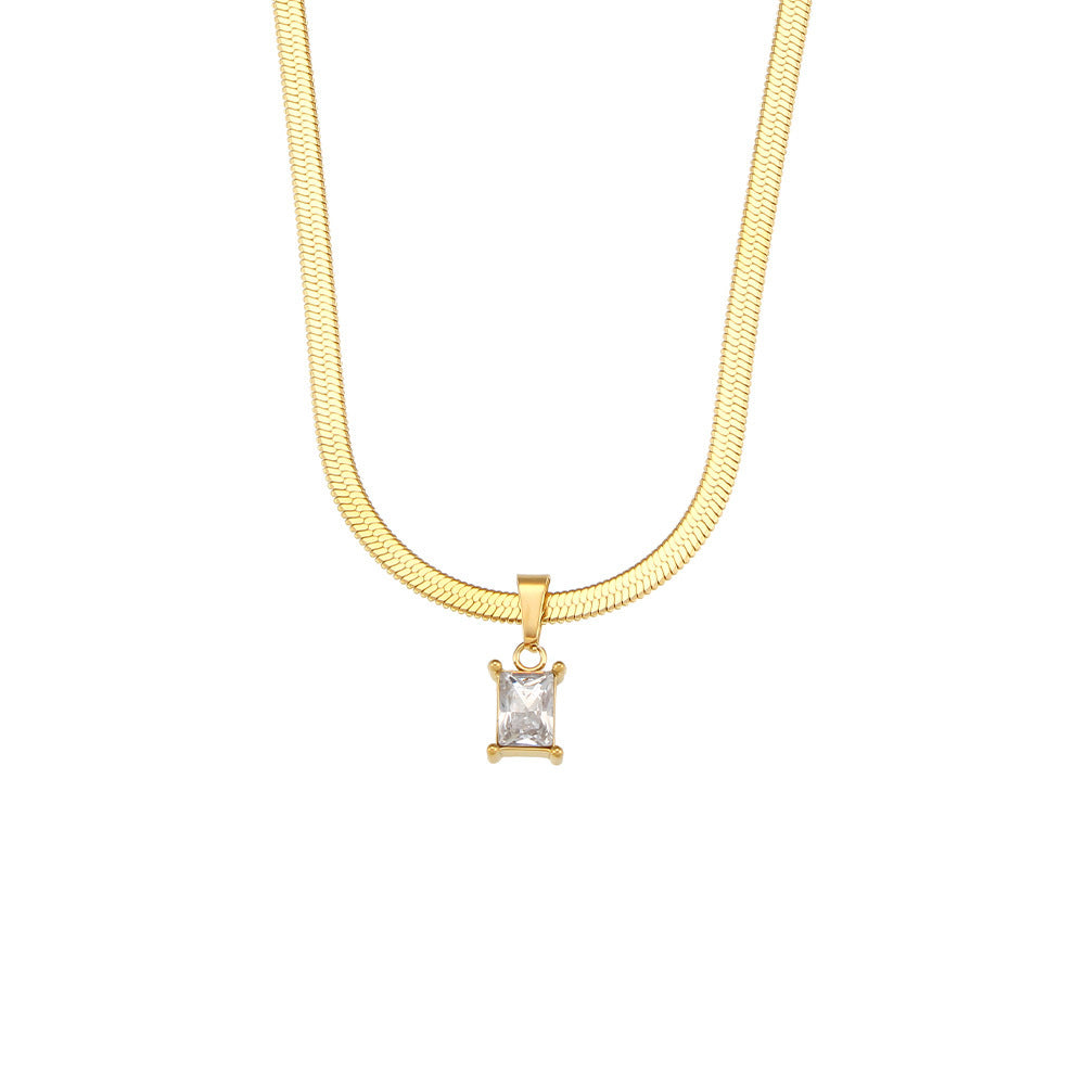 Aurum Diamond Square Pendant Necklace