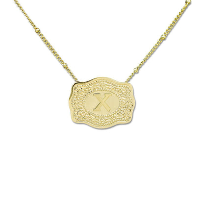 Aurum Slim Embossed Chain Necklace