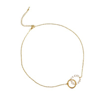 Aurum Pearl Circle Pendant Necklace
