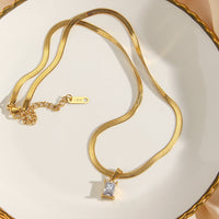 Aurum Diamond Square Pendant Necklace