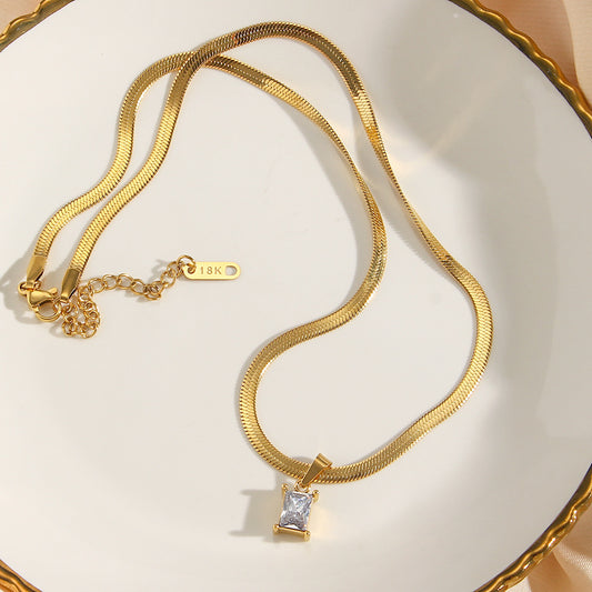 Aurum Diamond Square Pendant Necklace